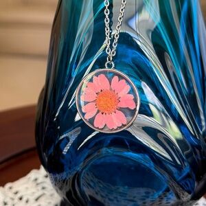 Pressed flower necklace